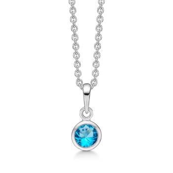 Støvring Design's Smukt 6 mm vedhæng med synet turkis aquamarine, kæde 42 + 3 cm