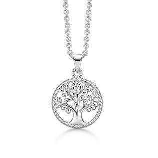 Støvring Design 925 sterling sølv Halskæde med vedhæng, Livets Træ med blank overflade, model 16223600