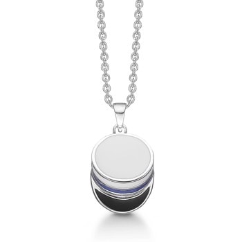 Studenter hue vedhæng med blåt bånd sterling sølv fra Støvring Design