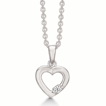 Hjertevedhæng med zirkonia i 925 Sterling Sølv fra Støvring Design