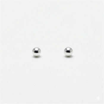 Sølv kugle ørestikker, 3 mm kugle
