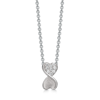 Smuk sølv halskæde, evighedstegn i mat med zirconia.  Sølv kæde 42+3 cm medfølger fra Støvring Design