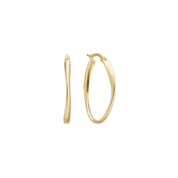 Øre Creoler, 8 kt guld, 30x20 mm, fra Aagaard