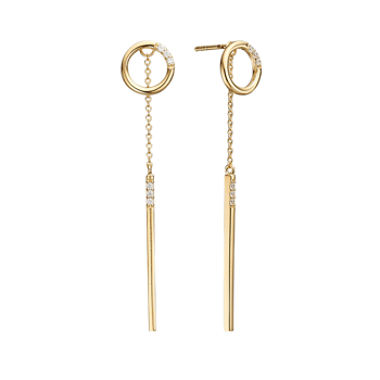Kranz & Ziegler Forgyldt sterling sølv CLASSY øreringe med 12 zirkonia