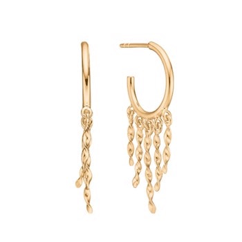 Kranz & Ziegler Forgyldt sølv Wind Chime Hoops  Ø 1,5 cm, L 1,6 cm