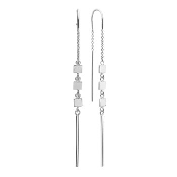 Kranz & Ziegler Sterling sølv Small Squares Ørekæder L 7,7 cm
