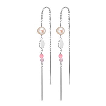 Kranz & Ziegler Sterling sølv Colour Your Life Ørekæder med 4 Ferskvandsperler og Quarts