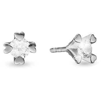 Mary 14 kt hvidguld ørestikkere med i alt 0,80 ct labgrown diamanter Wesselton VS