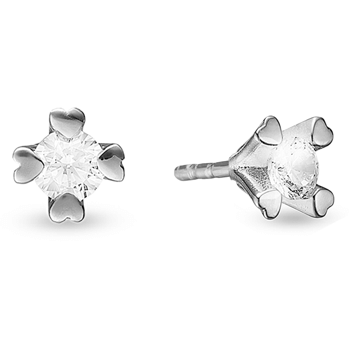 Mary 8 & 14 kt hvidguld ørestikkere med i alt 2 x 0,03 til 1,00 ct labgrown diamanter Wesselton VS