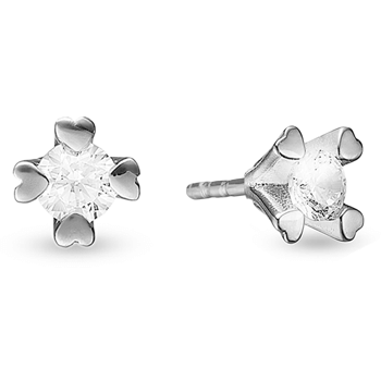 Mary 14 kt hvidguld ørestikkere med i alt 1,50 ct labgrown diamanter Wesselton VS