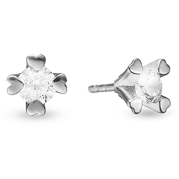 Mary 14 kt hvidguld ørestikkere med i alt 2,00 ct labgrown diamanter Wesselton VS