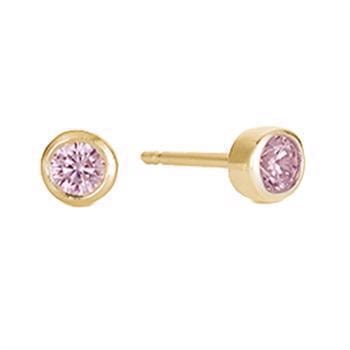 Aagaard forgyldt sølv Kids ears pink zirkonia stud ørestikker