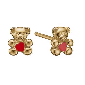 Aagaard forgyldt sterling sølv Bamse Kids ørestikker