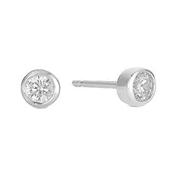 Aagaard sølv Kids ears enkle runde ørestikker med diamant slebet zirkonia