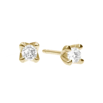 8 kt guld ørestikker 2 x 0,10 ct lab grown diamanter, fra Aagaard
