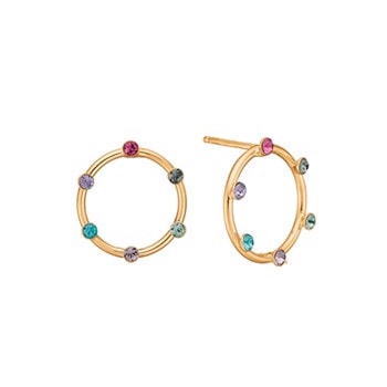 Kranz & Ziegler Forgyldt sølv Colourful World Ørestikkere Ø 1,6 cm