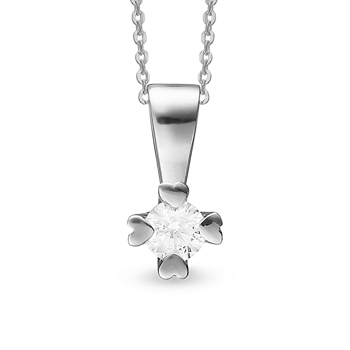 Mary 8 & 14 kt hvidguld vedhæng med i alt 0,03 til 1,00 ct labgrown diamant Wesselton VS