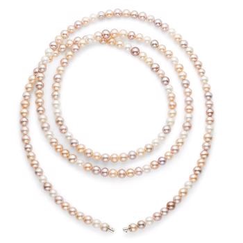 Christina Jewelery  45 cm Connection Halskæde, Fresh Water Pearl Rose