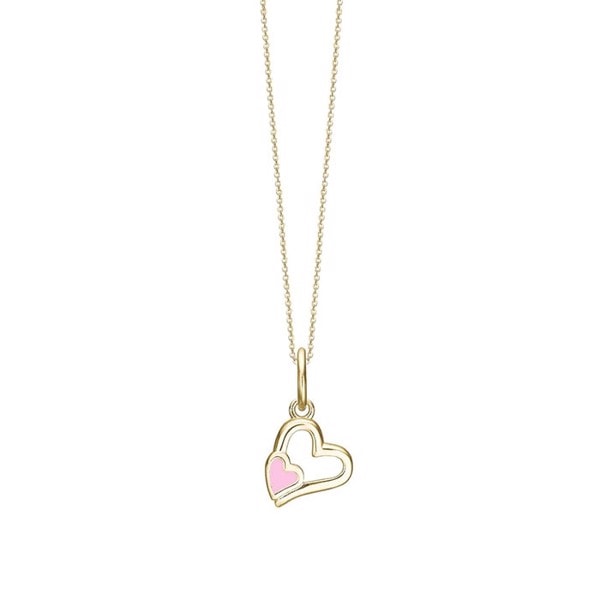 Aagaard Forgyldt sterling sølv Vedhæng, Pink Hearts