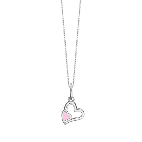 Aagaard Forgyldt sterling sølv Vedhæng, Pink Hearts