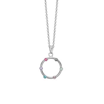 Kranz & Ziegler Sterling sølv Colourful World vedhæng med kæde Ø 17 mm