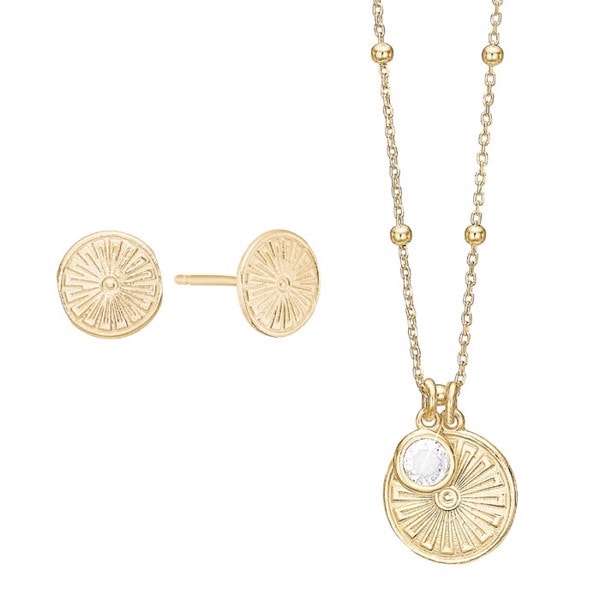 Kranz & Ziegler Forgyldt sterling sølv, Sunshine Coin Smykkesæt