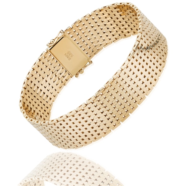 Murstens 14 karat massivt guld armbånd, 18½ cm og 17 rækker (17,0 mm)