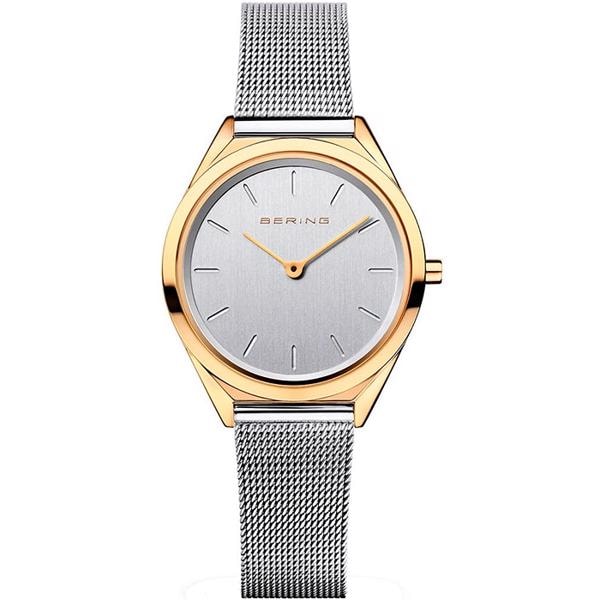 Ultra Slim Forgyldt stål Quartz dame ur fra Bering, 17031-010