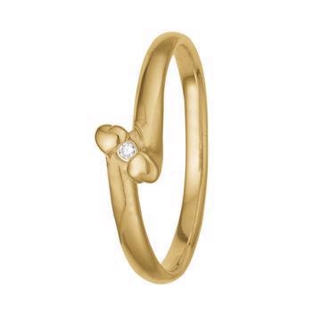 Aagaard 8 karat guld Diamant-Hjerte fingerring 1 Diamant