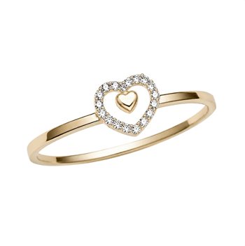 Aagaard Promise 8 karat guldring med hjerte