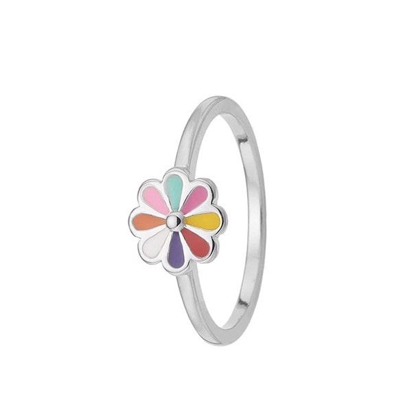 Aagaard Sterling sølv Fingerring, Colourful Flower
