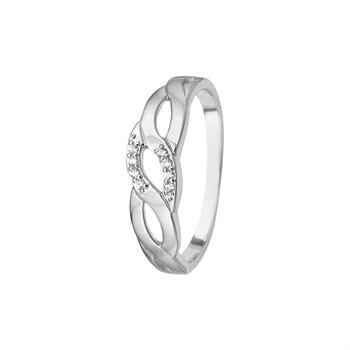 Aagaard sterling sølv Uendelighed fingerring 8 zirkonia