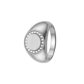 Aagaard signet fingerring i sterlingsølv med >10 zirkonia