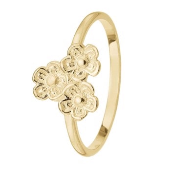 Aagaard 8 kt guld fingerring med blomster