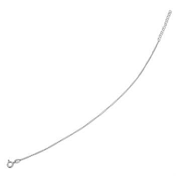 Støvring Design's ankelkæde med sølvkugler + stav mønster, måler 23 + 4 cm
