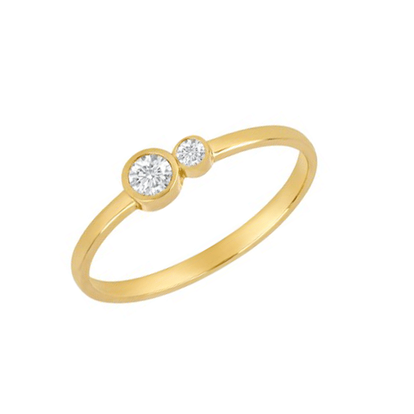 Siersbøl\'s smuk ring i 8 karat guld med to hvide glitmende zirkonia 