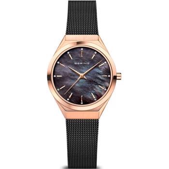 Ultra Slim Forgyldt stål Quartz dame ur fra Bering, 18729-166