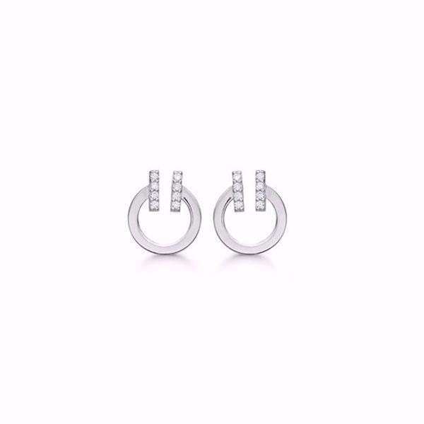 Guld & Sølv design sterling sølv Øreringe, Cirkel med blank overflade, diameter 9 mm