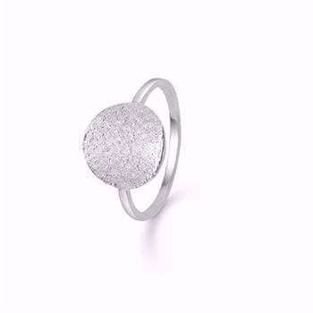 Guld & Sølv design sterling sølv Fingerring, Cirkel med banket overflade-ringmål 58