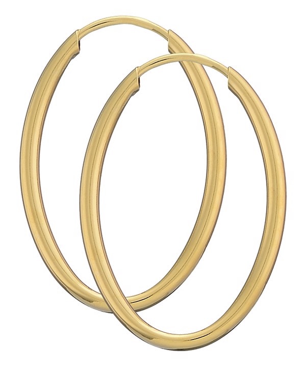 BNH Dame blanke 8 kt rødguld Ovale øre creoler, 19x28 mm x 2,0 mm