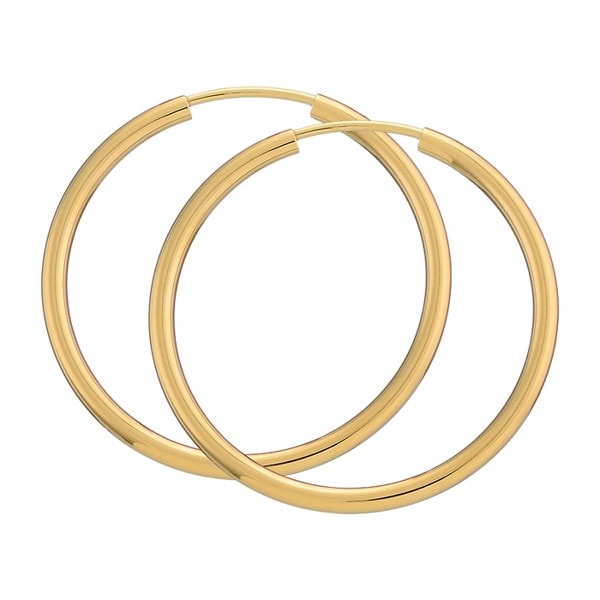 BNH Dame blanke 8 kt rødguld Øre creoler, Ø 30 mm x 2,0 mm