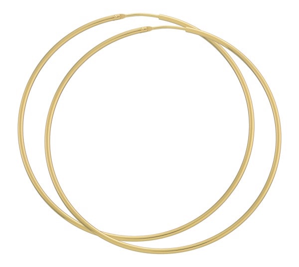 BNH Dame blanke 14 kt rødguld Øre creoler, Ø 60 mm x 2,0 mm