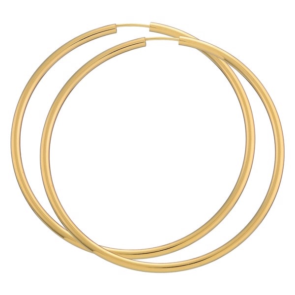 BNH Dame blanke 14 kt rødguld Øre creoler, Ø 60 mm x 2,5 mm