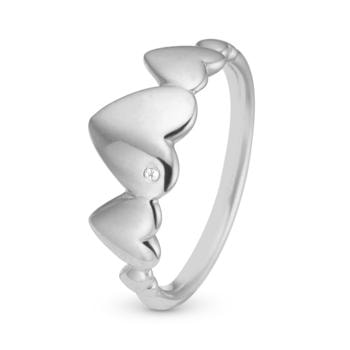 Christina Collect 925 sterling sølv Hearts For Ever Flot ring med hjerter og ægte topas, model 2.18.A