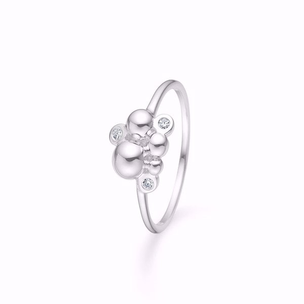 Sophia fingerring i sterling sølv med kugler og glitrende zirkonia