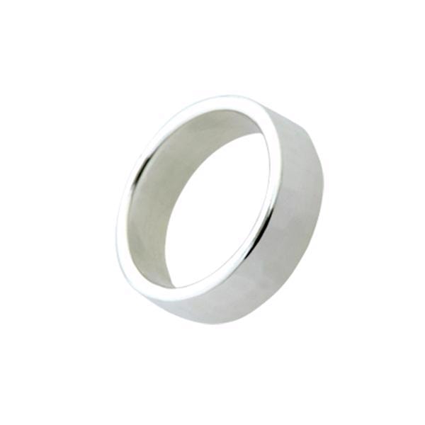 Randers Sølv's Simpel fingerring i massiv sølv med hammerslået overflade - 6,0 mm