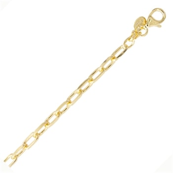 Forgyldt sterling sølv Anker armbånd, 19 cm