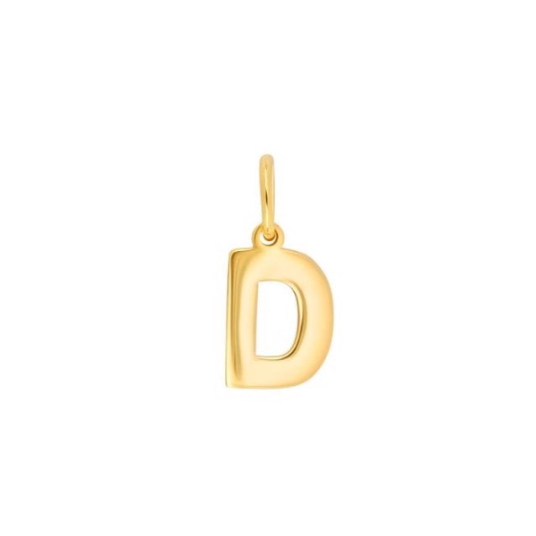 D - 14 kt Siersbøl bogstavs vedhæng, 9 x 6 mm.