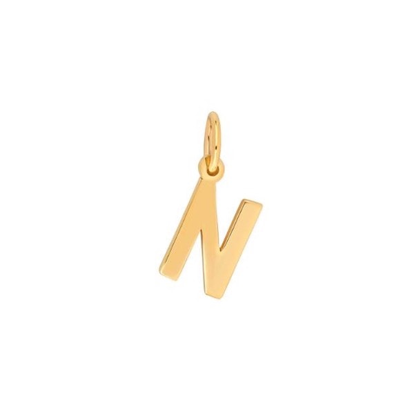 N - 14 kt Siersbøl bogstavs vedhæng, 9 x 6 mm.