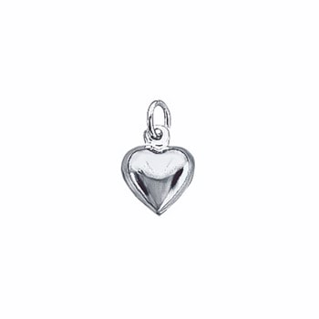 Aagaard rhodineret sterling sølv hjerte vedhæng, 7x8 mm
